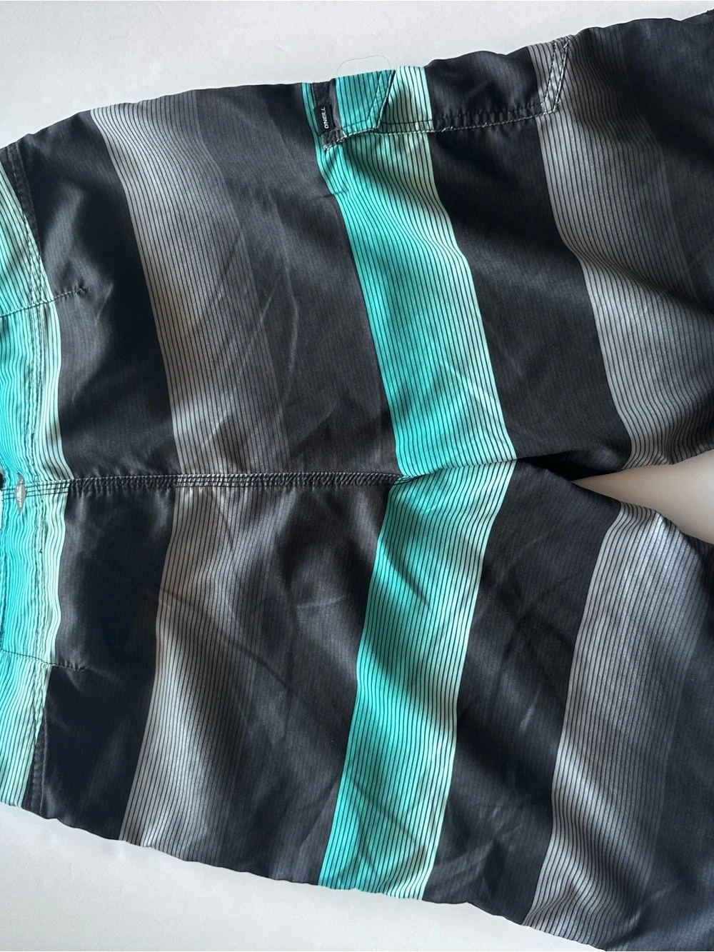 O'Neill Black and Teal Stripe Men’s Board Shorts